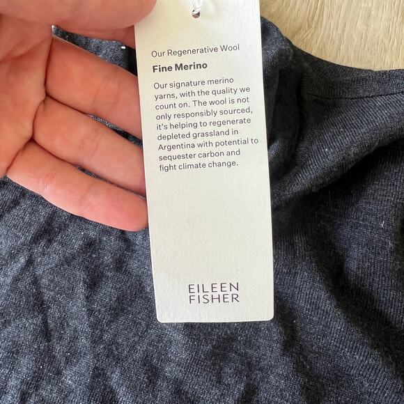 EILEEN FISHER Women's Fine Merino Turtleneck Top in Regenerative Wool Size M - Picture 9 of 11